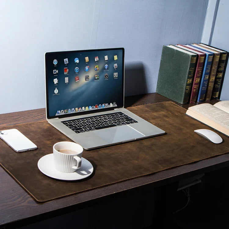 CF9011  Desk Pad Retro Crazy Horse Leather Notebook Computer Mouse Pad Oversized Anti-Slip Desktop Computer Desk Leather Pad
