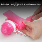 XC-282 600ml Silicone Folding Cup Out Camping Cycling Sports Kettle, White, Pink, Blue, Grapefruit Color