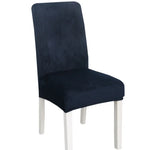 Simple Soft High Elastic Thickening Velvet Semi-Interior Chair Cover Hotel Chair Cover, Coffee Gray, Yellow Green, Wine Red, Navy, Black, Dark Green, White, Peacock Blue, Light Gray, Carbon Gray, Camel, Royal Blue, Beige, Grape Purple, Red, Orange     ...