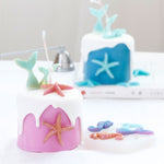 Ocean Series Big And Small Fishtail Starfish Seahorse DIY Baking Liquid Silicone Mold, Gray, Pink