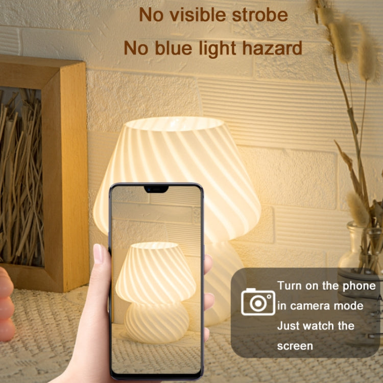 PJ-104 5W Mushroom Glass Bedroom Bedside Table Decoration Table Lamp, CN Plug, Specification：, Monochrome Warm Light, Tmall Elf Light Bulb