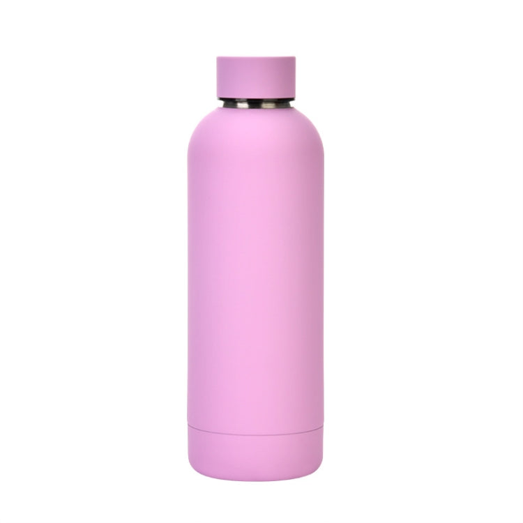 Stainless Steel Outdoor Matte Water Bottle Portable Sports Water Cup Rubber Paint Insulation Cup, Moss Green, Light Pink, Smoky Pink, Cinnabar Orange, Green White, Khaki, Ink Black, Lake Blue, Gray Green, Lilac Purple, Indigo, Gray