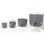 Transparent Plastic Double-Layer Water Storage Automatic Water-Absorbing Flowerpot, A703 Caliber 8.2cm, A705 Caliber 10.5cm, A707 Caliber 15.3cm, A709 Caliber 23.5cm