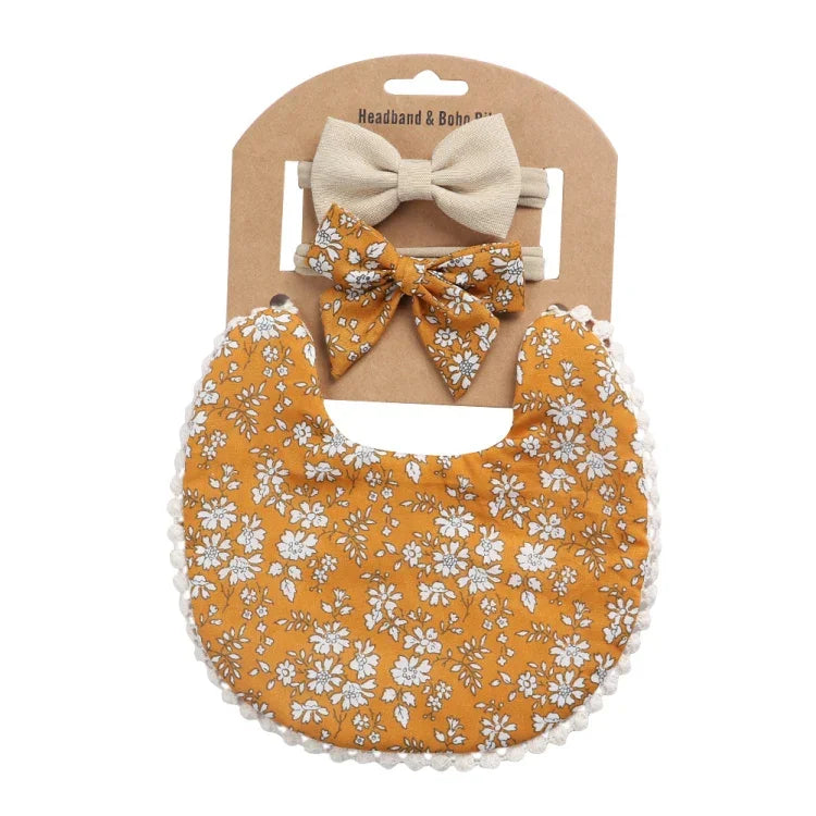 Baby Linen Cotton Printed Double-sided Saliva Towel Headband Set, DP021-1, DP021-2, DP021-3, DP021-4, DP021-5, DP021-6, DP021-7, DP021-13, DP021-9, DP021-10, DP021-11, DP021-12