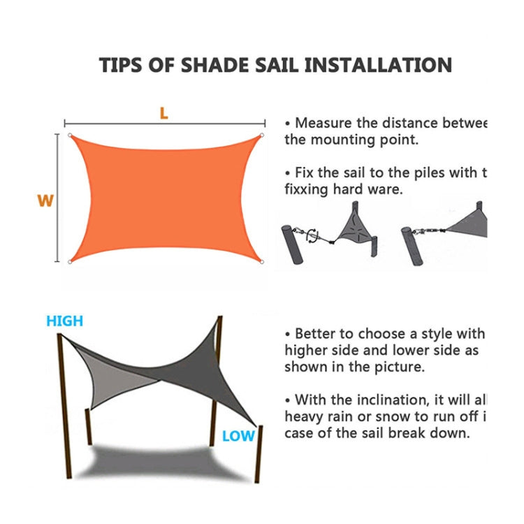 Outdoor Garden Sunshade Sail Waterproof Anti-UV Canopy, Size: 3m x 6m, 3m x 6m