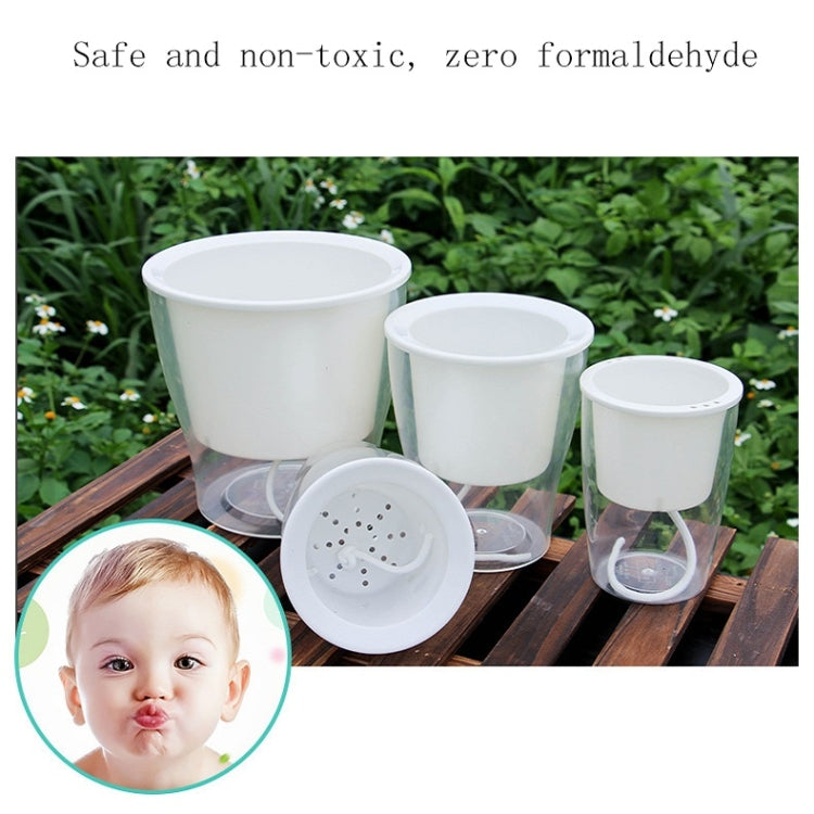 Fully Transparent Hydroponic Flower Pots Water Level Visible Non-Broken Glue Self-Absorbent Plastic Flower Pots, W03 Caliber 11cm, W05 Caliber 13cm, W09 Caliber 17.5cm, W10 Caliber 17.5cm