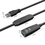 D.Y.TECH USB 3.0 Male To Female Extension Cable Double Shielded Chip Data Cable, Length:, 10m, 15m