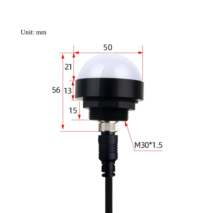 24V Safety Three-Color Warning Light Alarm LED Hemispherical Waterproof Indicator, Style 1, Style 2