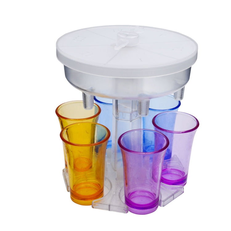 6 Cups Wine Dispenser Automatic Diversion Wine Pourer With Game Turntable, Style:, Round Blue with Transparent Cup, Round Blue with Color Cup, Round Gray with Transparent Cup, Round Gray with Color Cup, Round Brown with Transparent Cup                 ...
