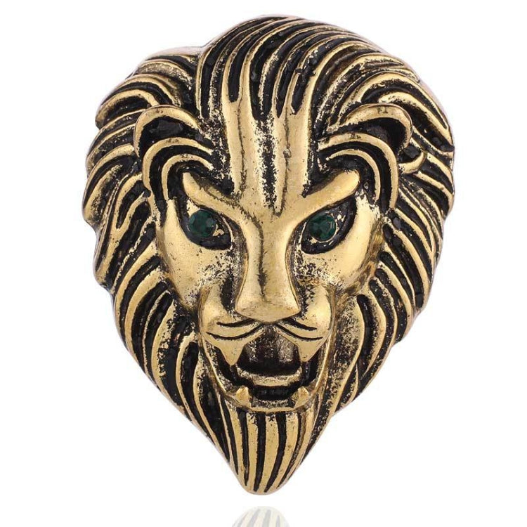 Personality Creative Lion Brooches Retro Alloy Animal Badge Coat Suit Chest Blossom, Lion(Golden)