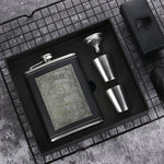 Portable Stainless Steel Hip Flask Set With Wine Glass Funnel, Style:, 8OZ New Jack Patch Core, 8OZ Old Jack Patch Core, 8OZ Old Man Patch Core, 8OZ Yellow Floral Pattern Core, 7OZ Black Leather Jack Gray, 7OZ Black Leather Old Man Gray