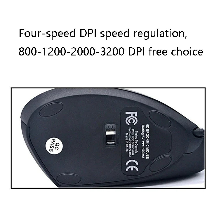 JSY-5 6 Keys Laser USB Wired Mouse Optical Upright Mouse