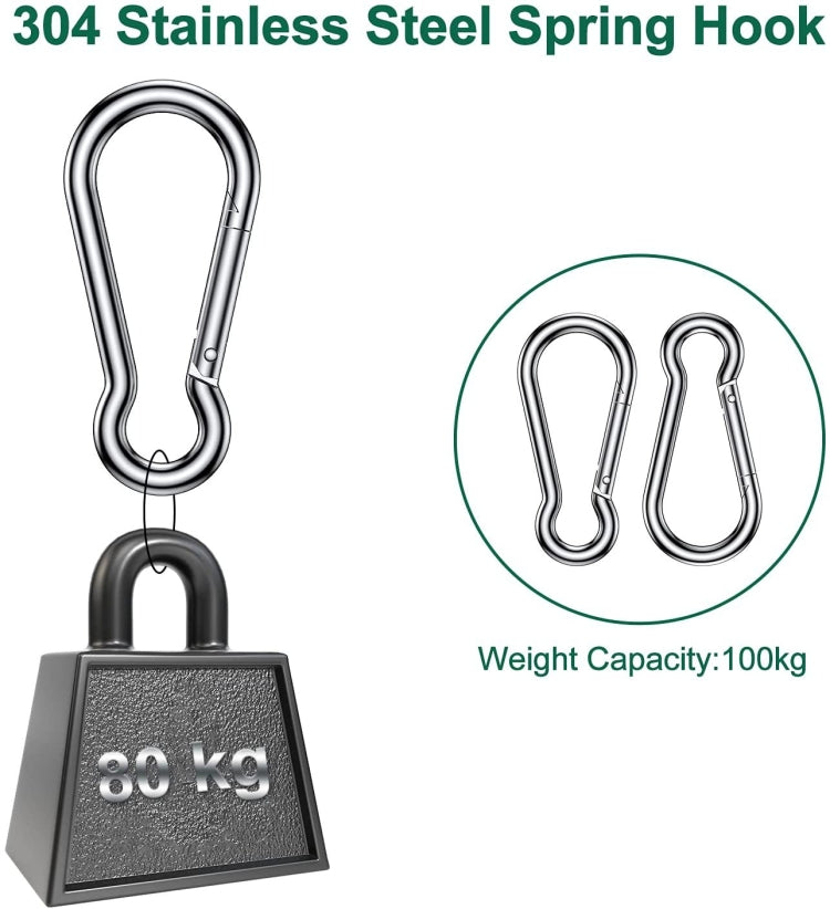 24 in 1 304 Stainless Steel Fixed Shade Sail Accessories Diamond Buckle Flower Basket Spring Buckle, Spec:, 24 PCS / M6 Set