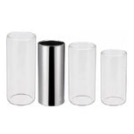 M02219 4 in 1 Plexiglass Slid Bar + Stainless Steel Slid Bar + Celluloid Guitar Finger Pick + Plastic Box Set, Plexiglass Slid Bar