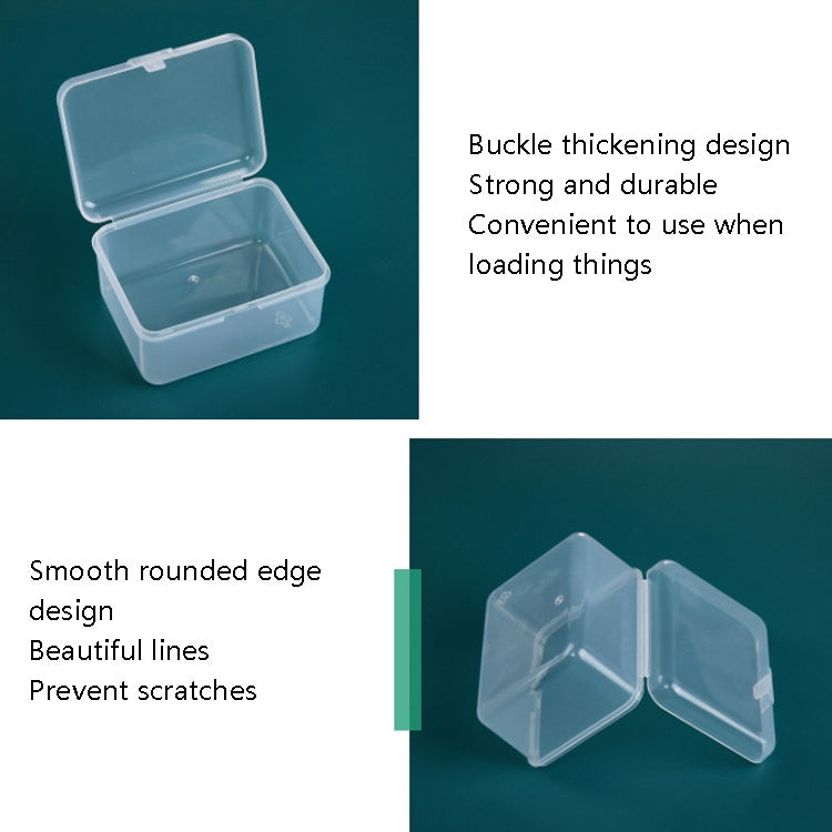 20 PCS Rectangular Plastic Box Transparent Stationery Storage Box PP Tool Parts Accessories Box, 20 PCS (Rectangular)
