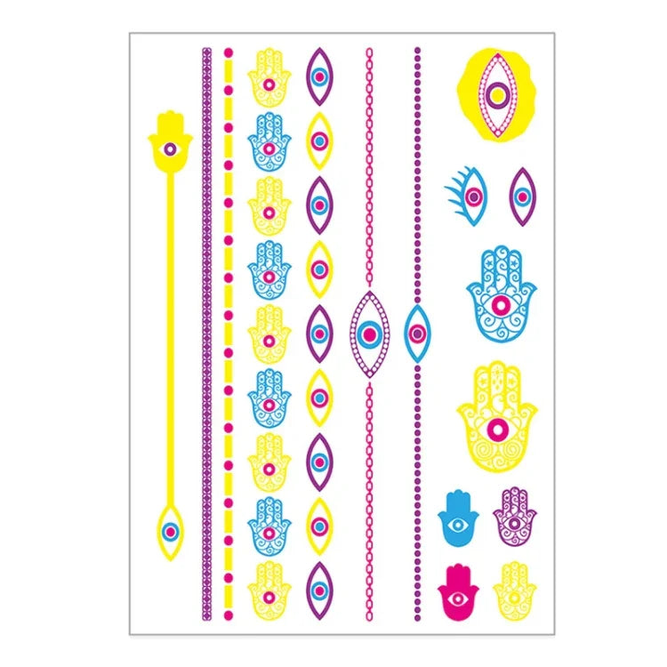 10 PCS Fluorescent Flower Arm Tattoo Sticker Face Sticker Waterproof Feather Tattoo Arm Tattoo Sticker, DKCS010, DKCS017, DKCS019, DKCS022, DKCS025, DKCS028, DKCS032, DKCS033, DKCS034, DKCS036, DKCS037, DKCS042