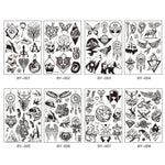 10 PCS Dark Fluorescent Color Changing Animal Luminous Flower Arm Waterproof Adult Tattoo Stickers, BY-001, BY-002, BY-003, BY-004, BY-005, BY-006, BY-007, BY-008