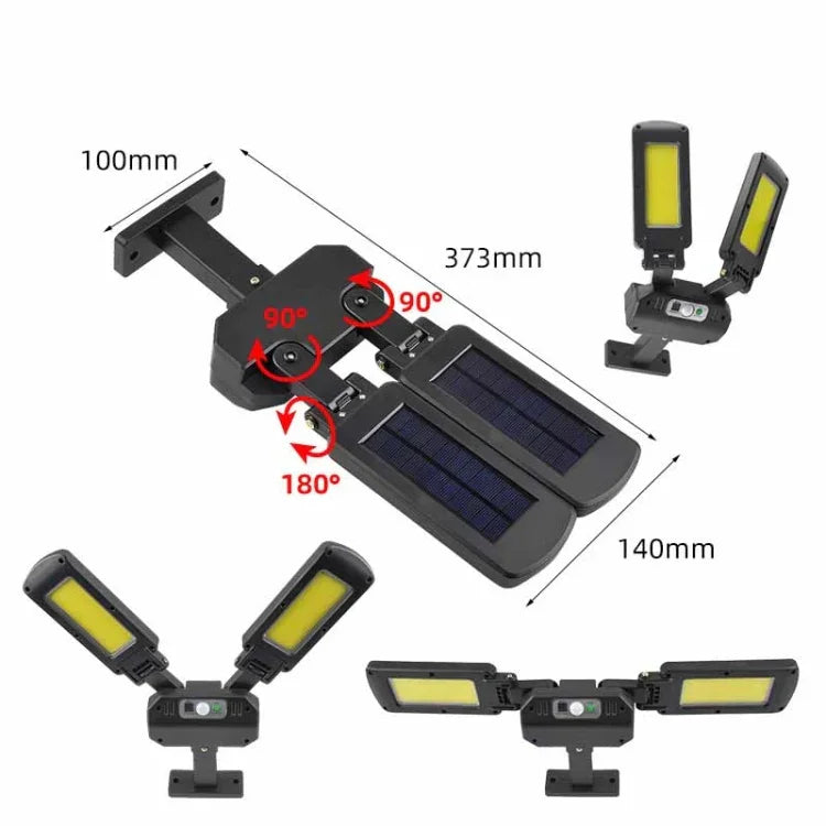 TG-TY097 2-Heads Solar Light Outdoor Human Body Induction Wall Lamp Garden Street LED Light, 200 COB