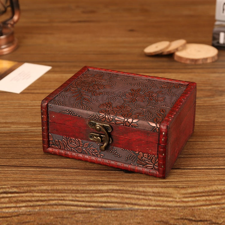 Wooden Vintage Jewelry Box Sorage And Shooting Props, 14.5x11.5x6.5cm