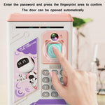 Children Cartoon Simulation Human Face Fingerprint Music Chinese British Switch Piggy Bank, Specification：, Battery (Blue), Battery (Pink)