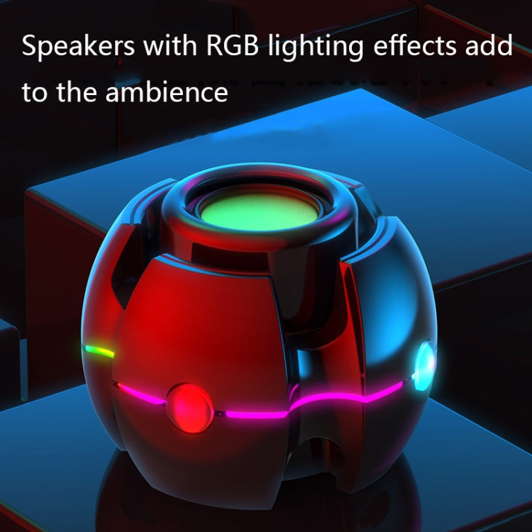RGB Light Effect Gyro Shape Wireless Bluetooth Audio, White, Pink, Blue, Black, Red