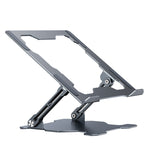Integrated Foldable Laptop Stand Hollow Heat-Dissipating Flat Desktop Stand, Deep Space Gray, Moon Silver