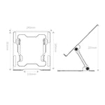 Integrated Foldable Laptop Stand Hollow Heat-Dissipating Flat Desktop Stand, Deep Space Gray, Moon Silver