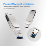 USB 3.0 + 8 Pin + USB-C / Type-C 3 in 1 Phone Computer Metal Rotatable U-Disk, 32GB, 16 GB, 64GB