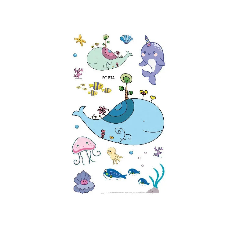 20 PCS Marine Animal Waterproof Children Tattoo Stickers, EC-559, EC-566, EC-567, EC-571, EC-572, EC-573, EC-574, EC-575, EC-576, EC-577, EC-741, EC-764