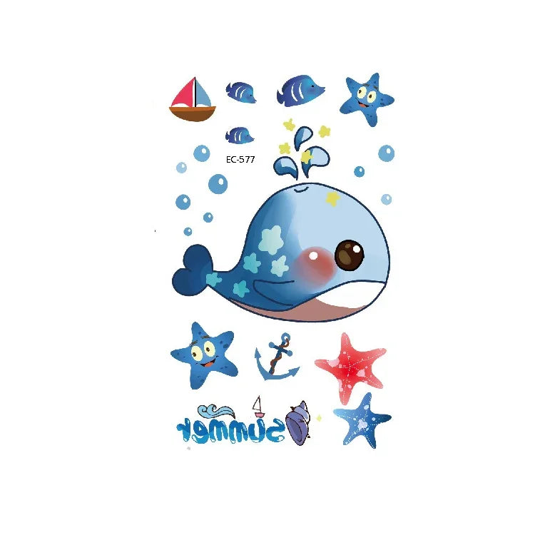 20 PCS Marine Animal Waterproof Children Tattoo Stickers, EC-559, EC-566, EC-567, EC-571, EC-572, EC-573, EC-574, EC-575, EC-576, EC-577, EC-741, EC-764