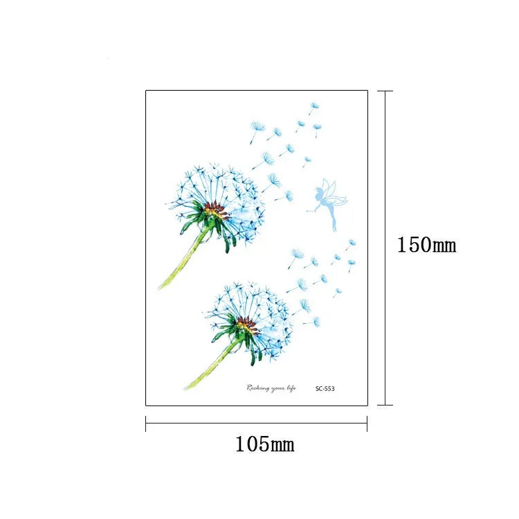 20 PCS Waterproof Flower Arm Tattoo Sticker, SC-529, SC-557, SC-558, SC-559, SC-561, SC-564, SC-551, SC-556, SC-552, SC-553, SC-554, SC-555