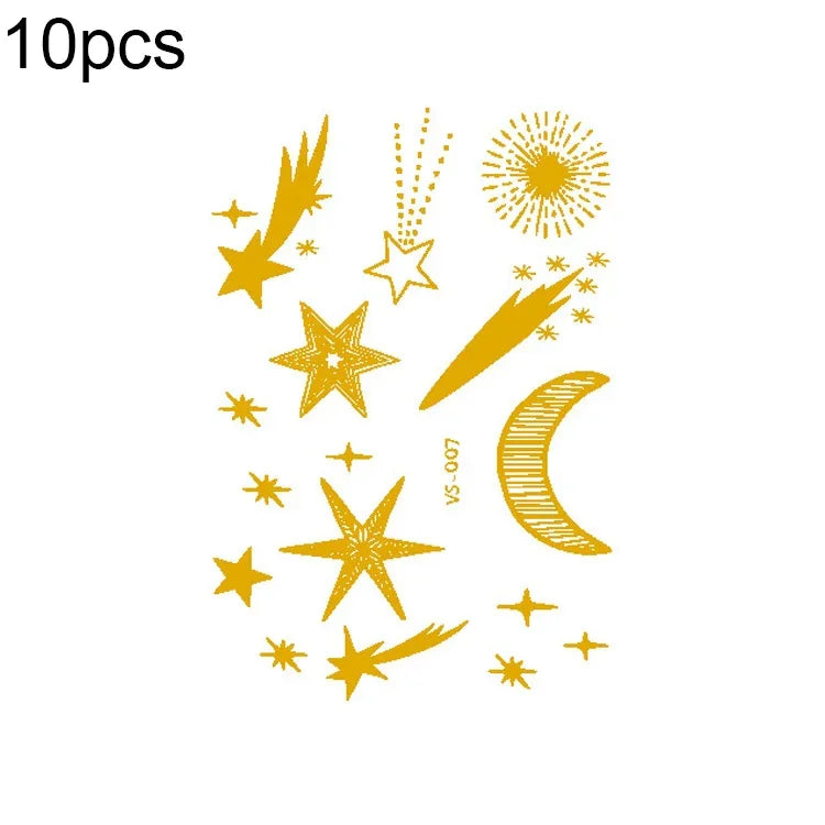 10 PCS Hot Stamping Waterproof Music Festival Face Tattoo Sticker, VS-001, VS-002, VS-003, VS-004, VS-005, VS-006, VS-007, VS-008, VS-009, VS-010