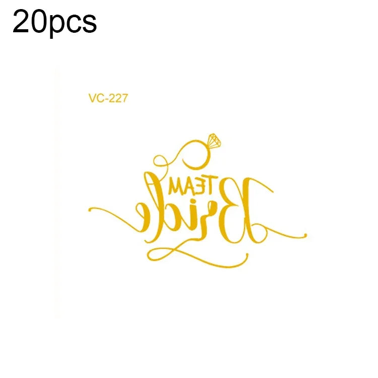20 PCS Waterproof Bachelor Party Hot Stamping Wedding Bridal Tattoo Stickers, VC-204, VC-205, VC-206, VC-207, VC-208, VC-209, VC-210, VC-211, VC-212, VC-213, VC-214, VC-215, VC-216, VC-217, VC-218, VC-227, VC-228, VC-229, VC-230, VC-231, VC-232, VC-233...