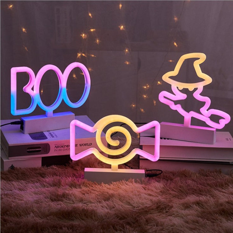 LED Neon Light Festive Atmosphere Decoration Lights Bar Shop Decoration Lights, Witch Hat, Broom Witch, Round Bottle, Long Bottle, Skull, Candy, Boo, Bat, Eye