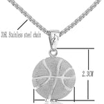 Three-Dimensional Sports Ball Pendant Necklace,Style: Women Rugby 18K Gold, Men Basketball White K, Men Football  18K Gold