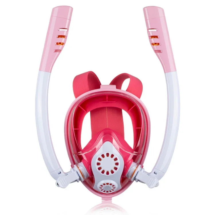 Kids Double Tube Full Dry Silicone Diving  Snorkeling Mask Swimming Glasses, XS