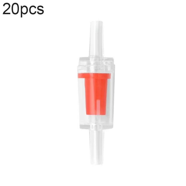 20 PCS Fish Tank Oxygen Pump Trachea Check Valve, 4mm (Red), 4mm (Black), 4mm (White), 4mm (Blue), 8mm (Red), 10mm (White), 12mm (White), 4mm (White Red)