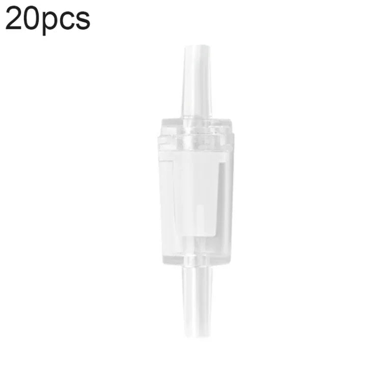 20 PCS Fish Tank Oxygen Pump Trachea Check Valve, 4mm (Red), 4mm (Black), 4mm (White), 4mm (Blue), 8mm (Red), 10mm (White), 12mm (White), 4mm (White Red)
