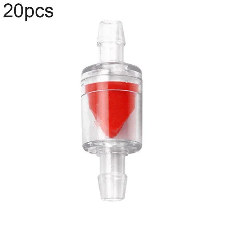 20 PCS Fish Tank Oxygen Pump Trachea Check Valve, 4mm (Red), 4mm (Black), 4mm (White), 4mm (Blue), 8mm (Red), 10mm (White), 12mm (White), 4mm (White Red)