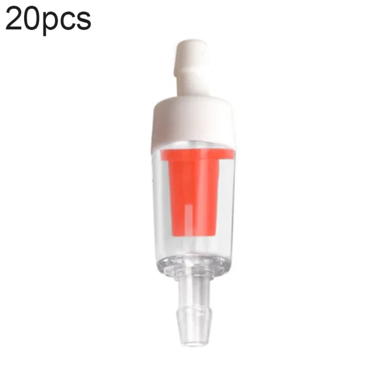 20 PCS Fish Tank Oxygen Pump Trachea Check Valve, 4mm (Red), 4mm (Black), 4mm (White), 4mm (Blue), 8mm (Red), 10mm (White), 12mm (White), 4mm (White Red)