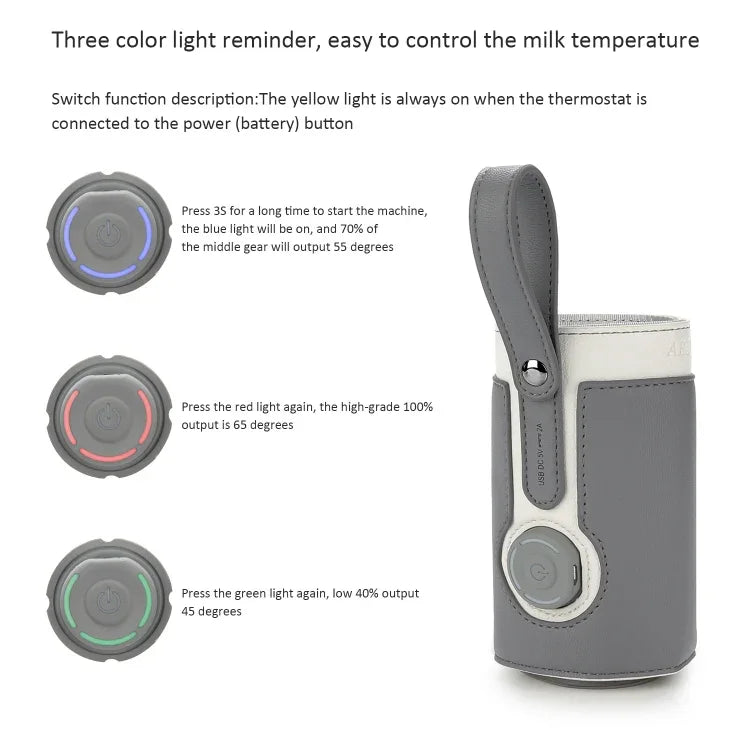 027 Leather Insulated Baby Bottle Cover Heating Bottle Bag, Free Size