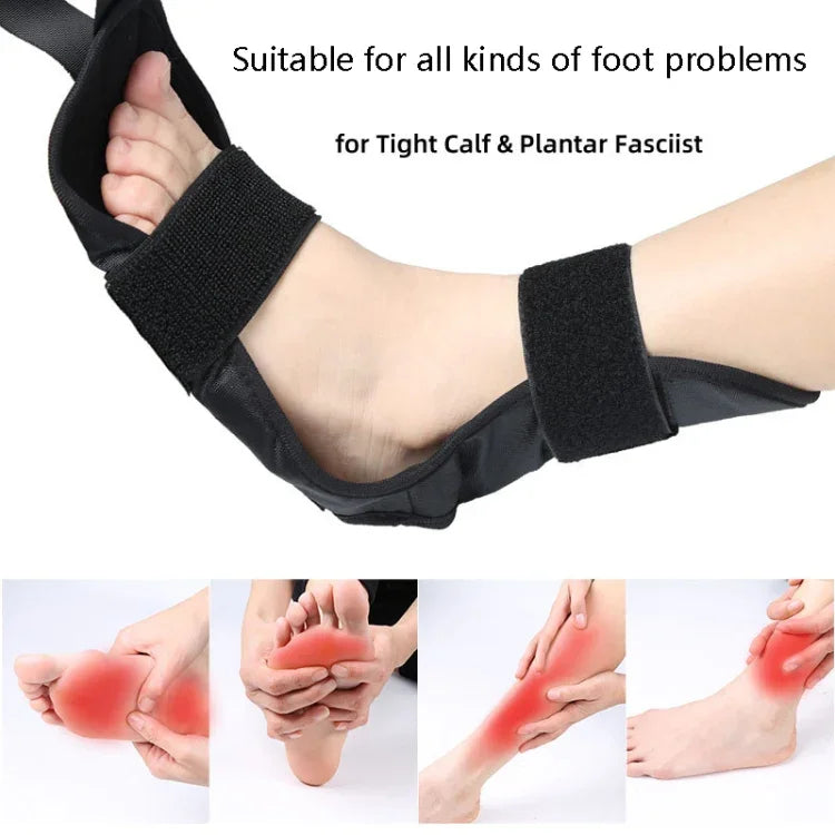 Yoga Stretch Trainer Rehabilitation Correction Belt Foot Drop Stretcher, Oxford Black