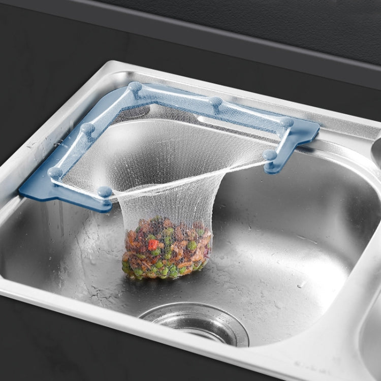 VIB-888 Kitchen Sink Triangle Hanging Net Drain Rack, Blue, Gray, White, Dark Green