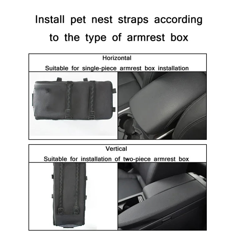 Car Central Control Seat Pet Portable Bed Pad, Square + Gray, Square Gray+Summer Mat