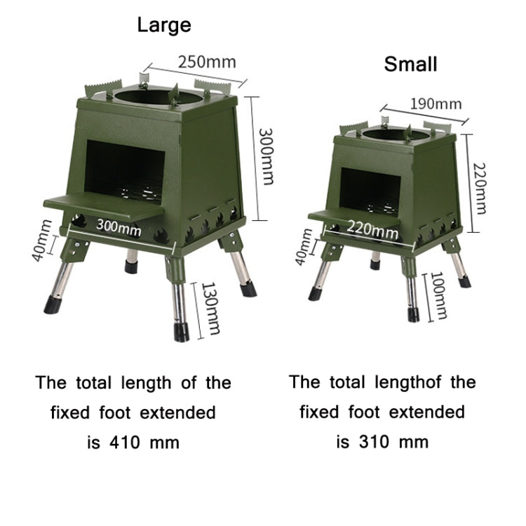 Outdoor Camping Folding Portable Barbecue Wood Stove, Size:, Small (Green), Small (Black), Small (Stainless Steel), Large (Green), Large (Black), Large (Stainless Steel)