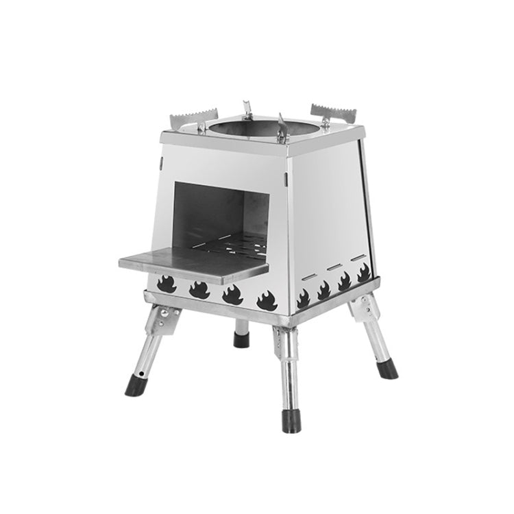 Outdoor Camping Folding Portable Barbecue Wood Stove, Size:, Small (Green), Small (Black), Small (Stainless Steel), Large (Green), Large (Black), Large (Stainless Steel)
