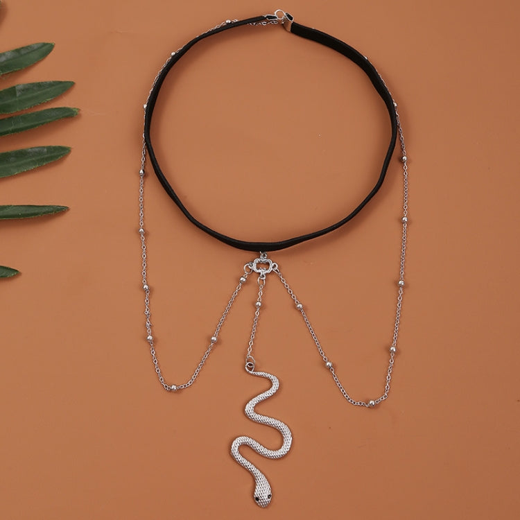 BT192-1 Elastic Snake Long Anklet Body Chain Accessories, BT192-1(Silver), BT192-1(Gold)