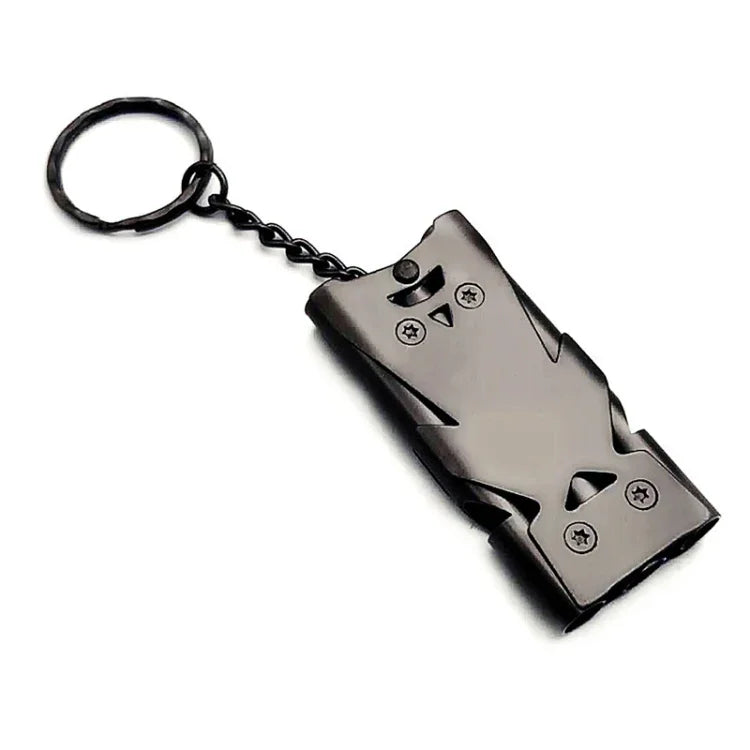 Outdoor High Decibel Stainless Steel Three-Tube Survival Rescue Whistle, Silver, Grey, Black, Colorful, Gold