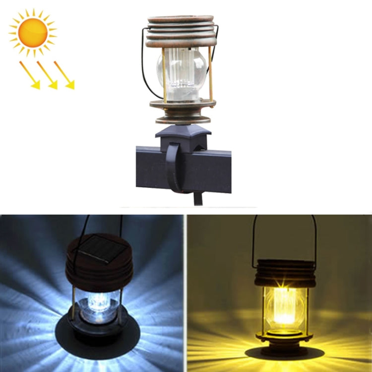 HSR002 Outdoor Retro Solar Lantern Camping Light, Spec:, Railing Type-Warm Light