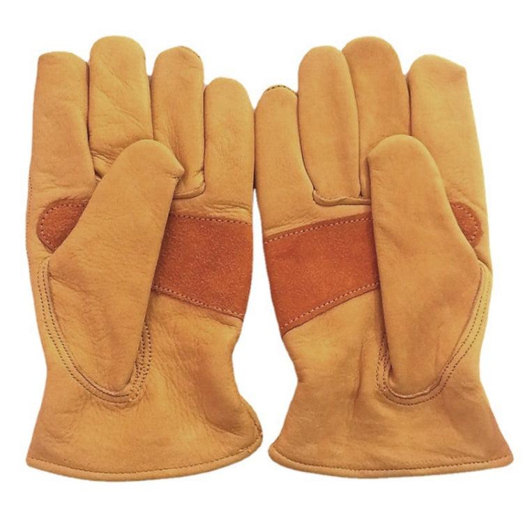 1 Pair JJ-1004 Outdoor Garden Welding Genuine Leather Labor Safety Gloves, S, M, L, XL